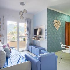 2 Quartos com ar, piscina, sacada Gourmet a 1 km da praia Grande