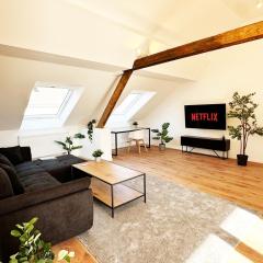 Suite-Apartment zentral in Krefeld mit hohen Decken