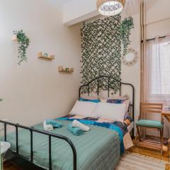 Green boho apartment