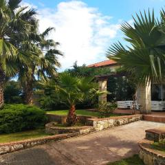 Naturstein-Mediterranhaus mit Gartenblick