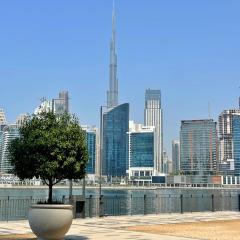 Dubai Canal Burj khalifa view 2bedroom apartment