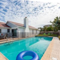 Large pool home and blocks away from the beach