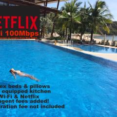 Beach condos at Pico de Loro Cove - Wi-Fi & Netflix, 42-50''TVs with Cignal cable, Uratex beds & pillows, equipped kitchen, balcony, parking - guest registration fee is not included