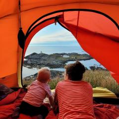 Haramsøy One Night Glamping- Island Life North- overnight stay in a tent set up in nature- Perfect to get to know Norwegian Friluftsliv- Enjoy a little glamorous adventure