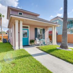 Walk to Beach Colorful Home with Patio in Galveston