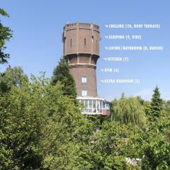 Verblijf boven in de watertoren van Strijen met dakterras