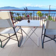A balcony of Aegina by the saronic gulf