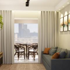 Apartamento 1604 no Bosque com um quarto, sala, cozinha completa, uma vaga de garagem, lazer e portaria 24h