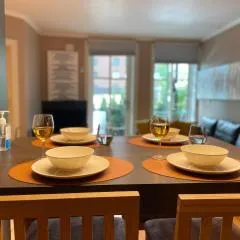 Lovely condo with fireplace & parking@city center