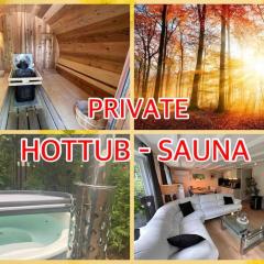78 m2 Luxe Bos Chalet Welness Private Barrelsauna and HOTTUB and AIRCO
