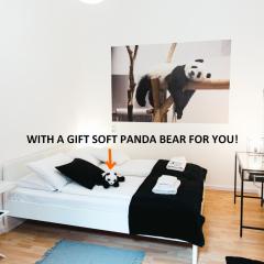 Black & White Apartment with a gift soft PANDA