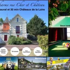 Demeure vue sur Cher/Château, 5 min Zoo de Beauval