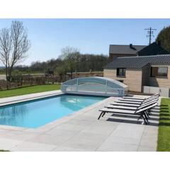 Mondern furnished holiday home with heated outdoor pool and panoramic sauna