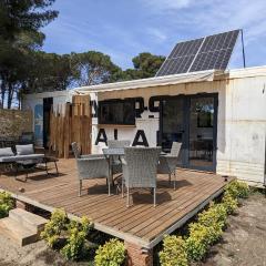 CoolTainer retreat: Sustainable Coastal forest Tiny house near Barcelona