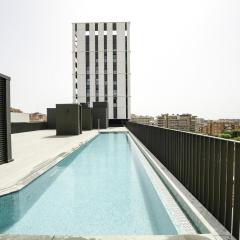 Sunsets and the pool in Barcelona