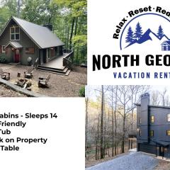 New Listing! Two Creekside Cabins - Sleeps 14
