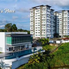 Pink Studio Serene Heights Condo One bedroom 2 beds & Sofa Bed