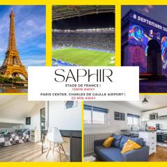 Le SAPHIR - 20min from Paris & CDG Airport - 2 bathrooms - 2 Desks