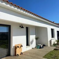 Jolie villa face aux dunes et mer