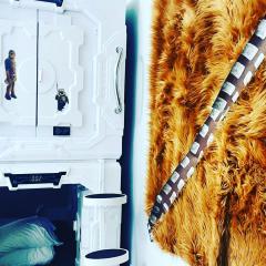 Star Wars themed sleeping pods with kitchen onsite