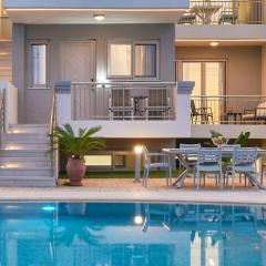 Modern Family apartment Ewa with pool, dining area on Crete coast