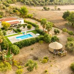 Villa Elia with pool, Yurt and sea views