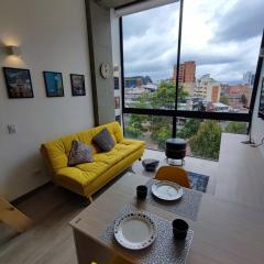 Loft moderno con vista a los cerros en Chapinero