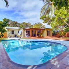 Tranquil Poolside Bliss Pergola Deck Turf Yard