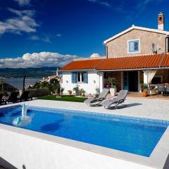 Romantic stone villa with pool, panoramic sea view near the beach - by Traveler tourist agency Krk ID 2134