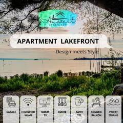 Auszeit Apartment LAKEFRONT mit privatem Naturstrand am Bodensee und direkt am Bodenseeradweg - Sonnenbalkon, schnelles WLAN und kostenloser Garagenparkplatz, für bis zu 3 Personen