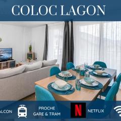 COLOC LAGON - Belle Colocation haut de gamme de 3 chambres / Proche Gare / Parking gratuit / Balcon / Wifi & Netflix