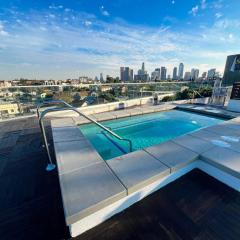 Downtown Los Angeles Skyline balcony view Modern Penthouse
