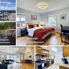 205-Central Cozy 3B1b home in San Mateo/garage parking