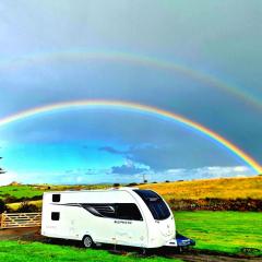 Brand new touring caravan sited all setup ready