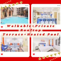 Private Rooftop Terrance-Walk Score 81-Shopping District-King Bed-Parking 4020