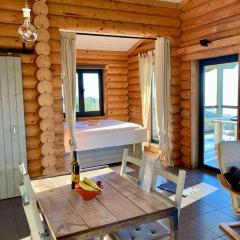 Private Mountain Log Cabin with amazing panoramic sunset views at small scale nature resort