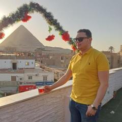 Golden pyramids view