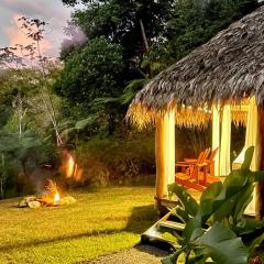 Wood cabin in the jungle with sea view