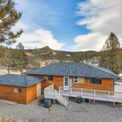 Riverfront Pine Cabin with Hot Tub and Mountain Views!