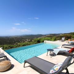 BELLE VUE Villa climatisée pour 8 personnes avec piscine chauffée et vue mer panoramique à La Londe-les-Maures