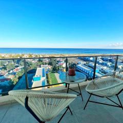 Amazing seaview studio with pool-steps away beach