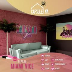 Capsule Miami Vice - Jacuzzi - Billard - Ecran cinéma & Netflix - Ping-Pong - Nintendo & Jeux-