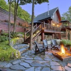 Luxurious log cabin with private spa