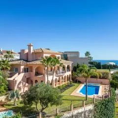 Beachside villa with panoramic sea views