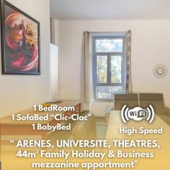 44m2 Family Holiday&Business Appartment Access et Parking Facile LitBébé Clim Wifi 1BedRoom 1SofaBed 1BabyBed Easy Access AirConditioning FreeParking FreeWifi