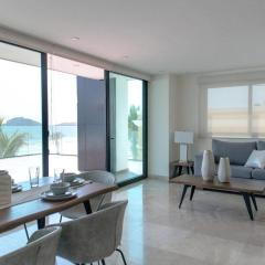 Terraza con vista al mar y a atardeceres