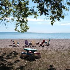 Entire Lake Huron sunrise family home with 160 feet of private Beach