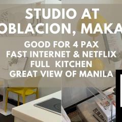 Studio at Makati center with fast net, Netflix and 40in TV