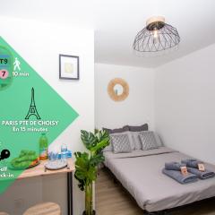 Studio rénové calme et cosy (10' Paris Pte d'Ivry)