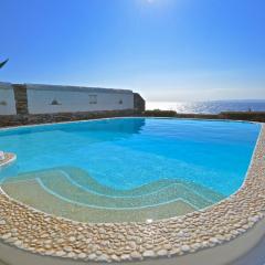 Luxurious waterfront villa Christina in the area of Melissaki with a swimming pool, sea and sunset view